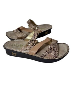 Alegria Leather Lite Python Slip On Sandals